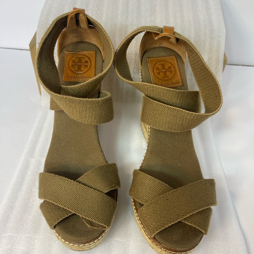 Tory Burch Khaki Espadrille Sandals